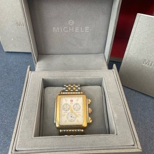 MICHELE Women’s Watch Deco Mid Collection Diamond Dial / MICHELE Watch Band